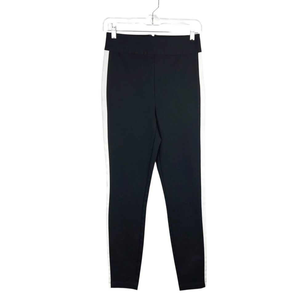 BCBGeneration Pants Women 6 Black White Stripe Seam Skinny Stretch Casual